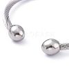 Tarnish Resistant 304 Stainless Steel Cuff Bangles BJEW-M284-12P-3
