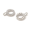 Initial Letter Brass Micro Pave Cubic Zirconia Pendants ZIRC-F008-O-2