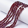 Electroplate Transparent Glass Beads Strands EGLA-A034-T6mm-F16-1