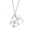304 Stainless Steel Empty Macrame Pouch Star Moon Pendant Cable Chain Necklace Making NJEW-JN05281-01-2