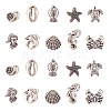 50Pcs 10 Styles Tibetan Style Alloy Beads TIBEB-CJ0001-19-1