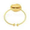 Real 18K Gold Plated 304 Stainless Steel Open Cuff Rings for Women RJEW-B061-02G-03-3