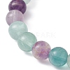 Natural Rainbow Fluorite & Synthetic Hematite Beaded Stretch Bracelet BJEW-JB09760-01-4