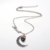Tibetan Style Moon Alloy Pendant Necklaces NJEW-JN01180-2