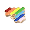 Rainbow Color Alloy Enamel Pendants X-ENAM-G208-14KCG-3