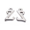 Platinum Plated Alloy Letter Pendants PALLOY-J718-01P-Z-1