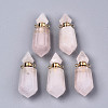 Faceted Natural Rose Quartz Pendants G-T131-15H-1