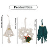 Crafans 3Pcs 3 Style Christmas Theme Cotton Weave Pendant Decorations HJEW-CF0001-13-3