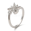 Rotatable Cat Eye Open Ring with Cubic Zirconia RJEW-Q776-01G-01-2