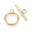 Ion Plating(IP) 304 Stainless Steel Ring Toggle Clasps STAS-A092-09H-G-1