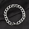 Non-Tarnish 304 Stainless Steel Curb Chain Bracelet for Men Women BJEW-G669-23P-1