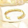 Clear Cubic Zirconia Flat Round Open Cuff Bangle BJEW-J165-07G-4
