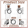 2Pcs Transparent Glass Empty Bottles with 304 Stainless Steel Locket Pendants AJEW-DR00035-2