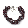 Natural Garnet Beaded Necklaces and Bracelets SJEW-Q034-02-3