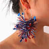Independence Day Plastic Shiner & Alloy Hoop Earrings WG81119-03-2
