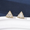 Brass Micro Pave Clear Cubic Zirconia Stud Earrings EJEW-C174-02F-G-1