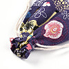 Flower Deer Printed Polycotton(Polyester Cotton) Packing Pouches Drawstring Bags ABAG-T004-10x14-36-3