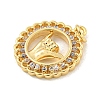 Brass Micro Pave Clear Cubic Zirconia Pendants KK-U007-01G-08-2