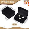 4Pcs Velvet Gift Cufflink Boxes with Hinged Lid and Black Inside CON-PH0003-64B-2