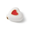 Brass Enamel Beads KK-P294-51G-02-2