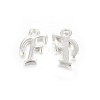 Silver Color Plated Alloy Letter Pendants PALLOY-J718-01S-F-1