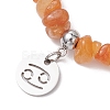Natural Red Aventurine Chip Beaded Stretch Bracelets BJEW-JB11133-06-3
