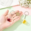 2Pcs 2 Colors Transparent Resin Drink Keychains KEYC-YW00240-3