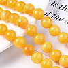 Natural Dyed Yellow Jade Gemstone Bead Strands X-G-R271-10mm-Y07-4