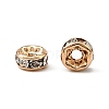 Rack Plating Brass Crystal Rhinestone Rondelle Space Beads RB-D303-KCG-2