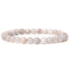 Natural White Crazy Agate Round Beaded Stretch Bracelet SF8562-29-1