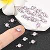 SHEGRACE Brass Pave Cubic Zirconia Flat Round Connector Charms XGRQ2O788-435B-P-5