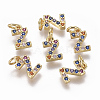 Brass Micro Pave Cubic Zirconia Charms ZIRC-L070-38Z-G-1