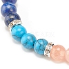 Natural Lapis Lazuli(Dyed) & Gemstone Round Beaded Bracelet for Women BJEW-JB08336-02-4