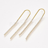 Brass Dangle Stud Earrings X-KK-S348-419-1