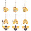 SUPERFINDINGS 9Pcs 3 Style Wood Pendant Decorations HJEW-FH0001-13-1