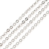 Anti-Tarnish Rhodium Plated 925 Sterling Silver Flat Cable Chains STER-F052-04P-1