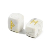 Rectangle Natural Howlite Rune Stones G-Z059-01B-2
