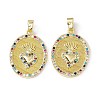 Brass Micro Pave Cubic Zirconia Pendants KK-E068-VC043-2