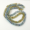Electroplate Glass Faceted Rondelle Beads Strands EGLA-D020-6x4mm-M-1