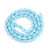 Opaque Solid Color Electroplate Glass Beads Strands EGLA-N013-P4mm-B12-2