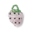 Glass Seed Beaded Pendants PALLOY-GD00003-02-1