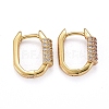 Brass Micro Pave Clear Cubic Zirconia Huggie Hoop Earrings ZIRC-H109-01G-1