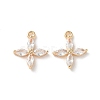 Real 18K Gold Plated Brass Cubic Zirconia Charms KK-R037-157G-1