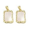 Brass Pave Shell Pendants KK-I708-13D-G-1