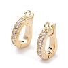 Rack Plating Brass Micro Pave Clear Cubic Zirconia Fold Over Clasps KK-A183-07G-1