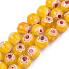 Handmade Millefiori Glass Beads Strands LK-T001-10J-1