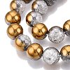 Electroplated Crackle Glass Beads Strands EGLA-N014-10mm-04-3