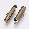 Brass Slide On End Clasp Tubes KK-Q747-11A-AB-4