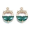 Faceted Transparent Glass Pendants GLAA-T020-18E-1