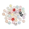 Transparent Resin Inner Flower Beads RESI-C070-16-1